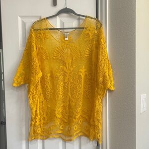 Cato Yellow Lace Swim Coverup